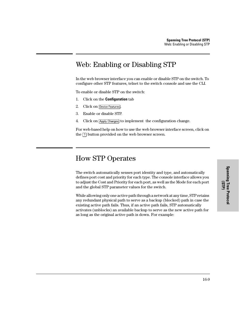 Web: enabling or disabling stp, How stp operates | IronPort Systems 4108GL User Manual | Page 379 / 483