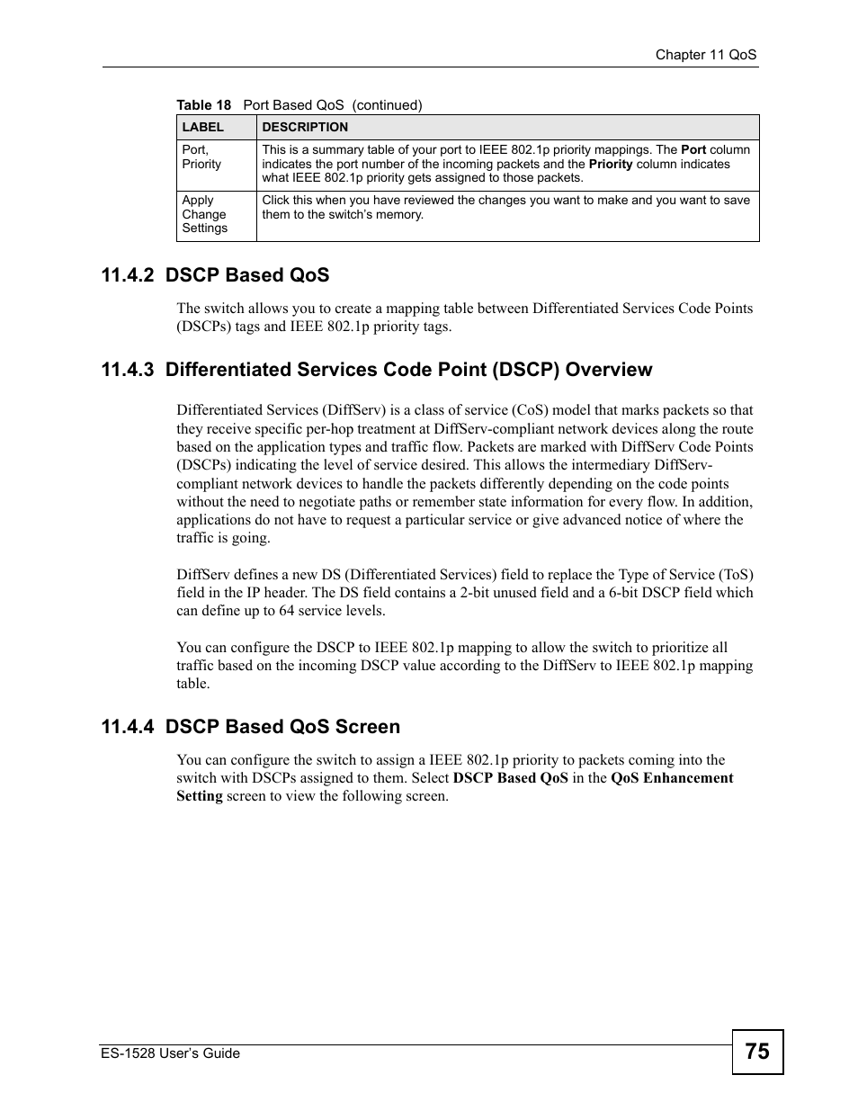 2 dscp based qos, 4 dscp based qos screen | IronPort Systems ES-1528 User Manual | Page 75 / 170