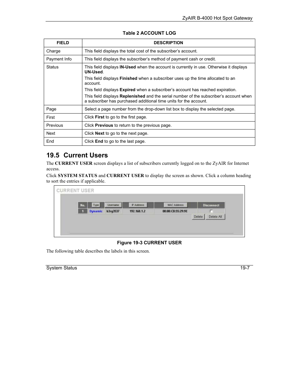 Current users, 5 current users | IronPort Systems ZyAIR B-4000 User Manual | Page 175 / 256