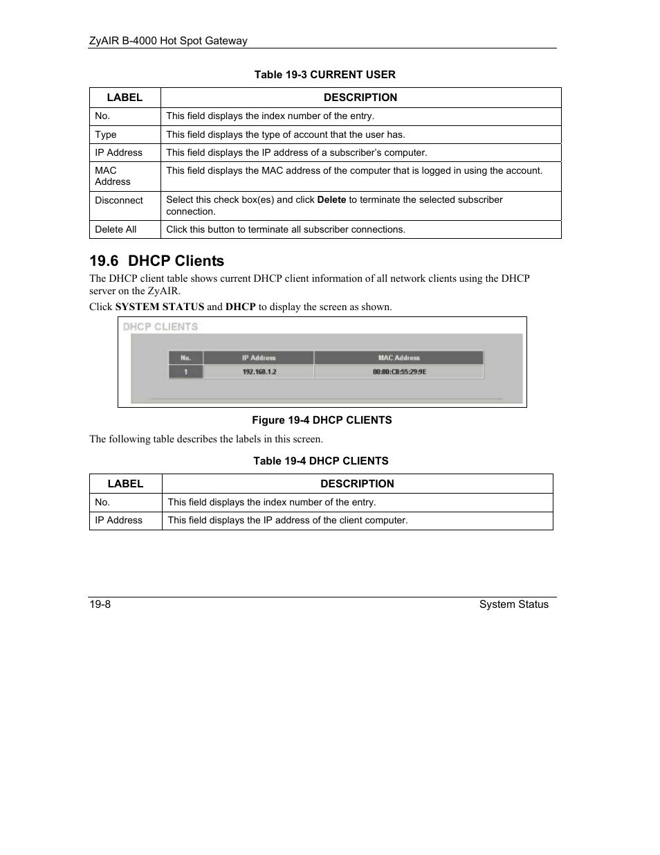 Dhcp clients, 6 dhcp clients | IronPort Systems ZyAIR B-4000 User Manual | Page 176 / 256