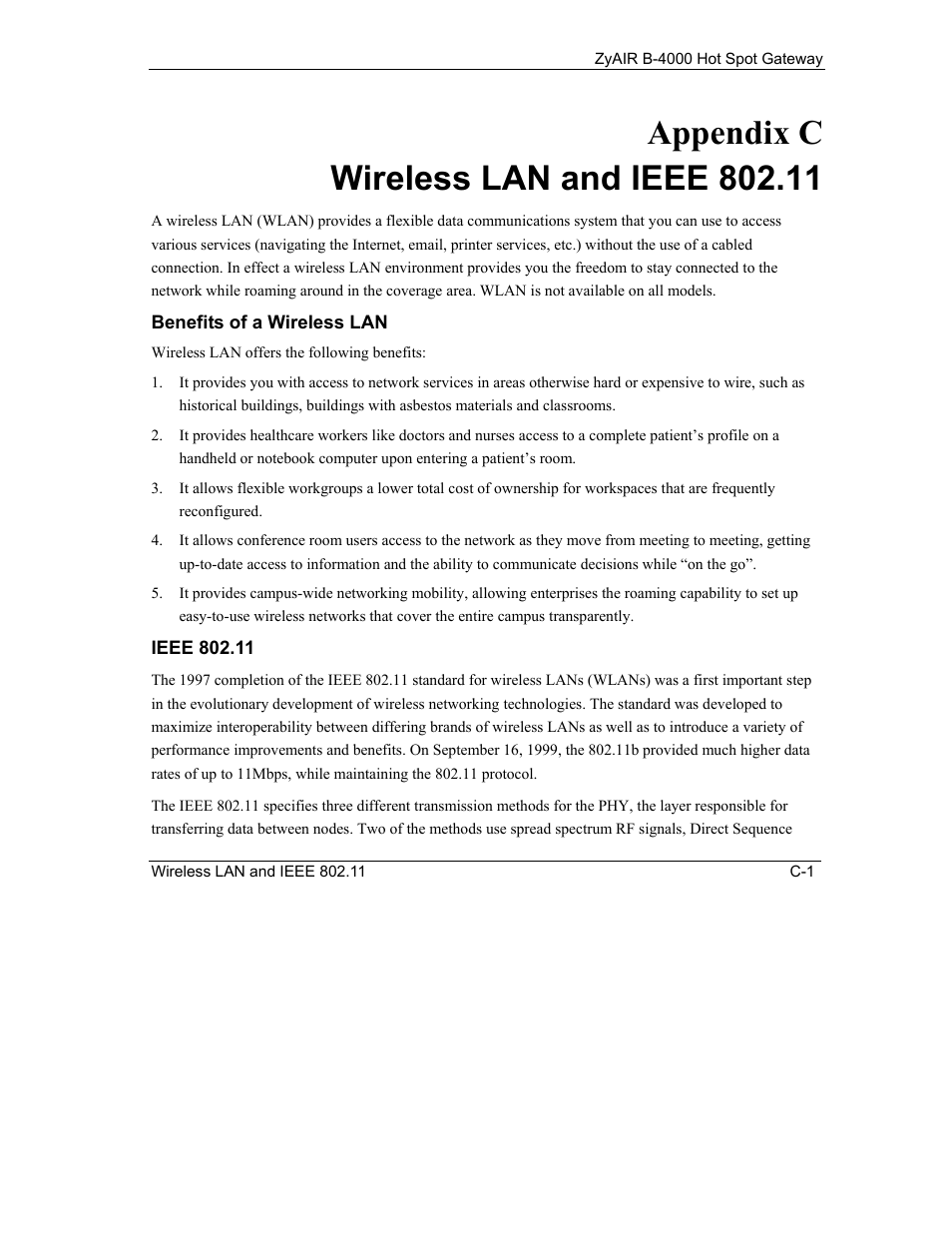 Wireless lan and ieee 802.11 | IronPort Systems ZyAIR B-4000 User Manual | Page 227 / 256