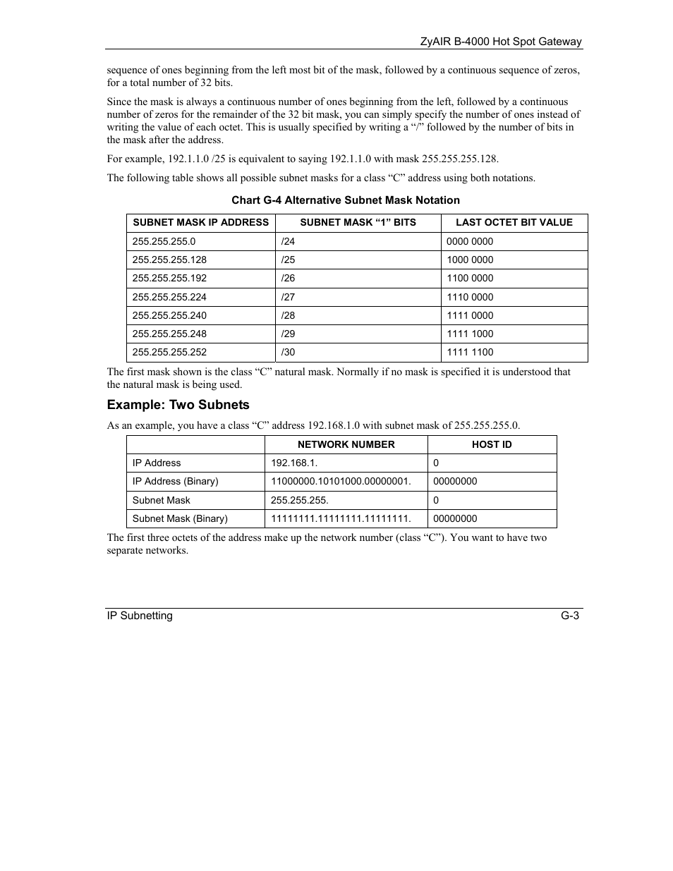 Example: two subnets | IronPort Systems ZyAIR B-4000 User Manual | Page 241 / 256