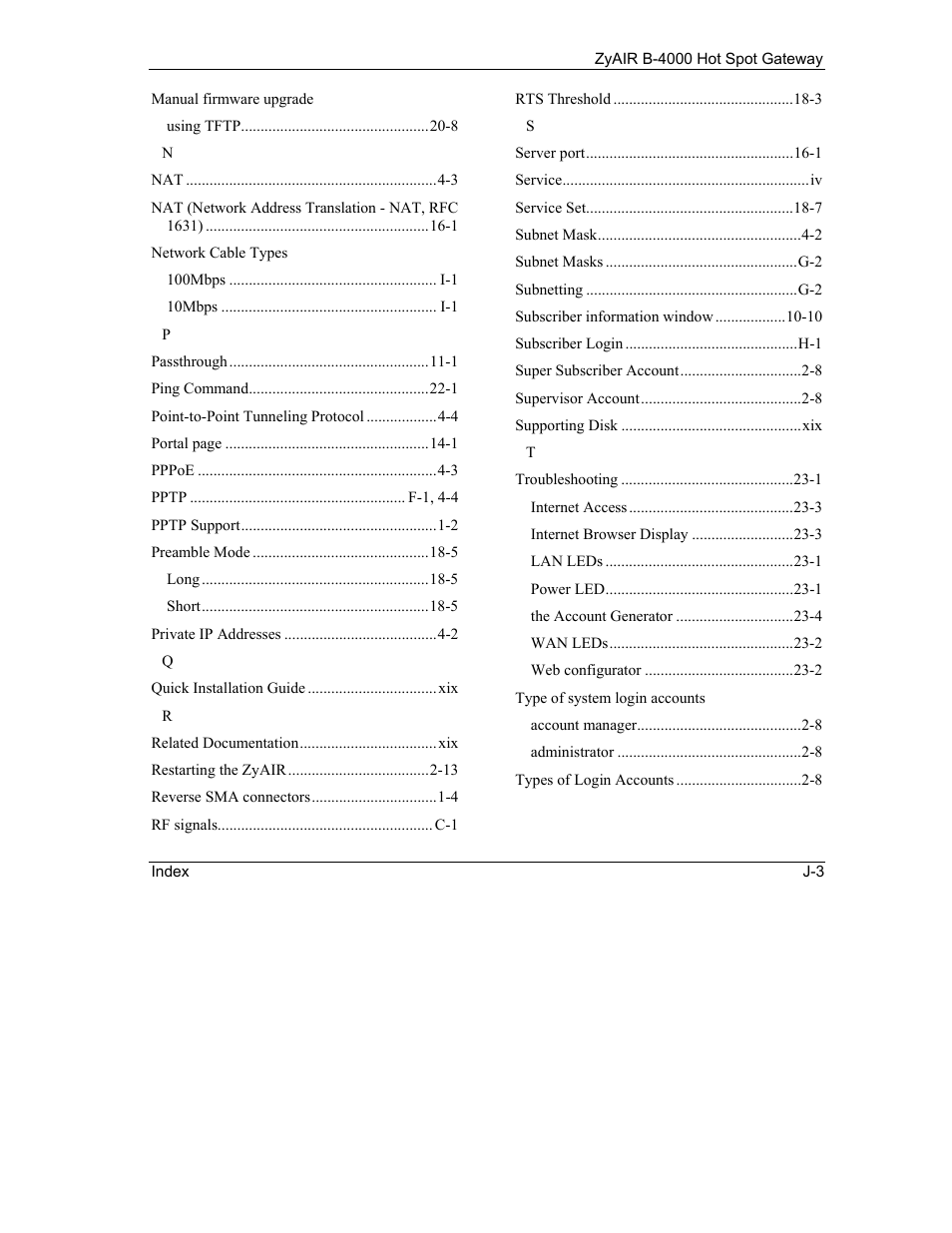 IronPort Systems ZyAIR B-4000 User Manual | Page 255 / 256