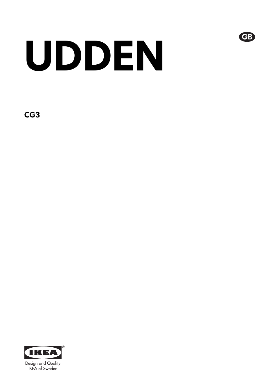 IKEA UDDEN CG3 User Manual | 20 pages