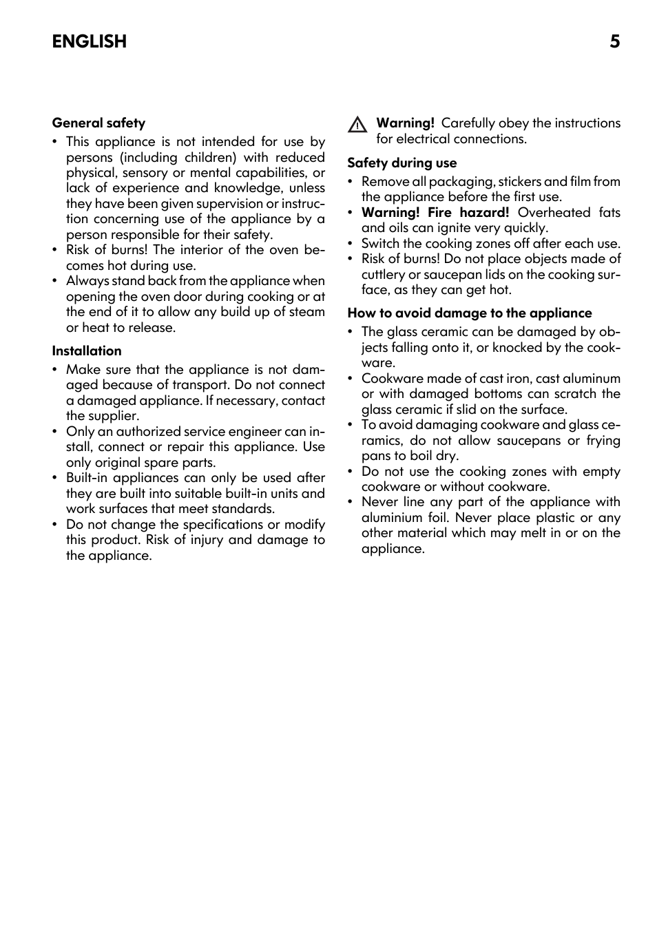 English 5 | IKEA UDDEN CG3 User Manual | Page 5 / 20