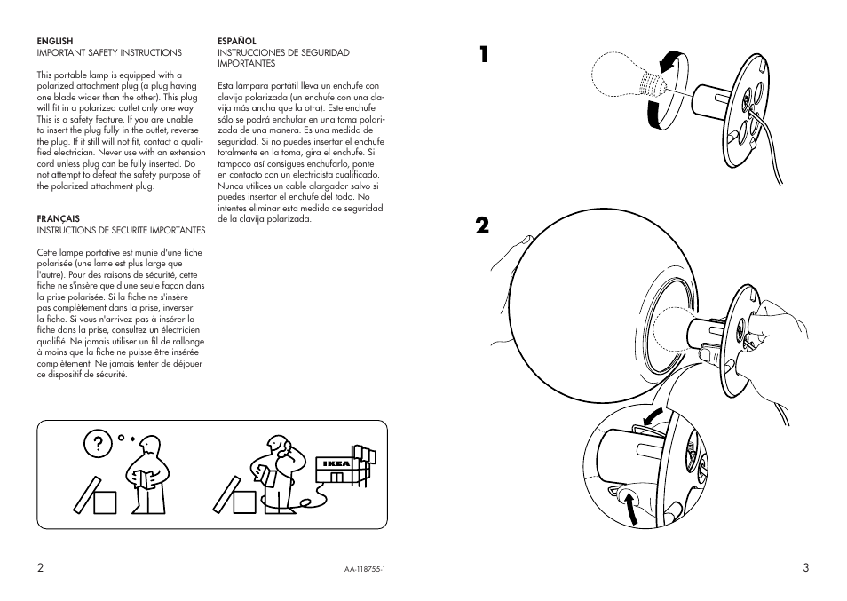 IKEA FADO AA-118755-1 User Manual | Page 2 / 2