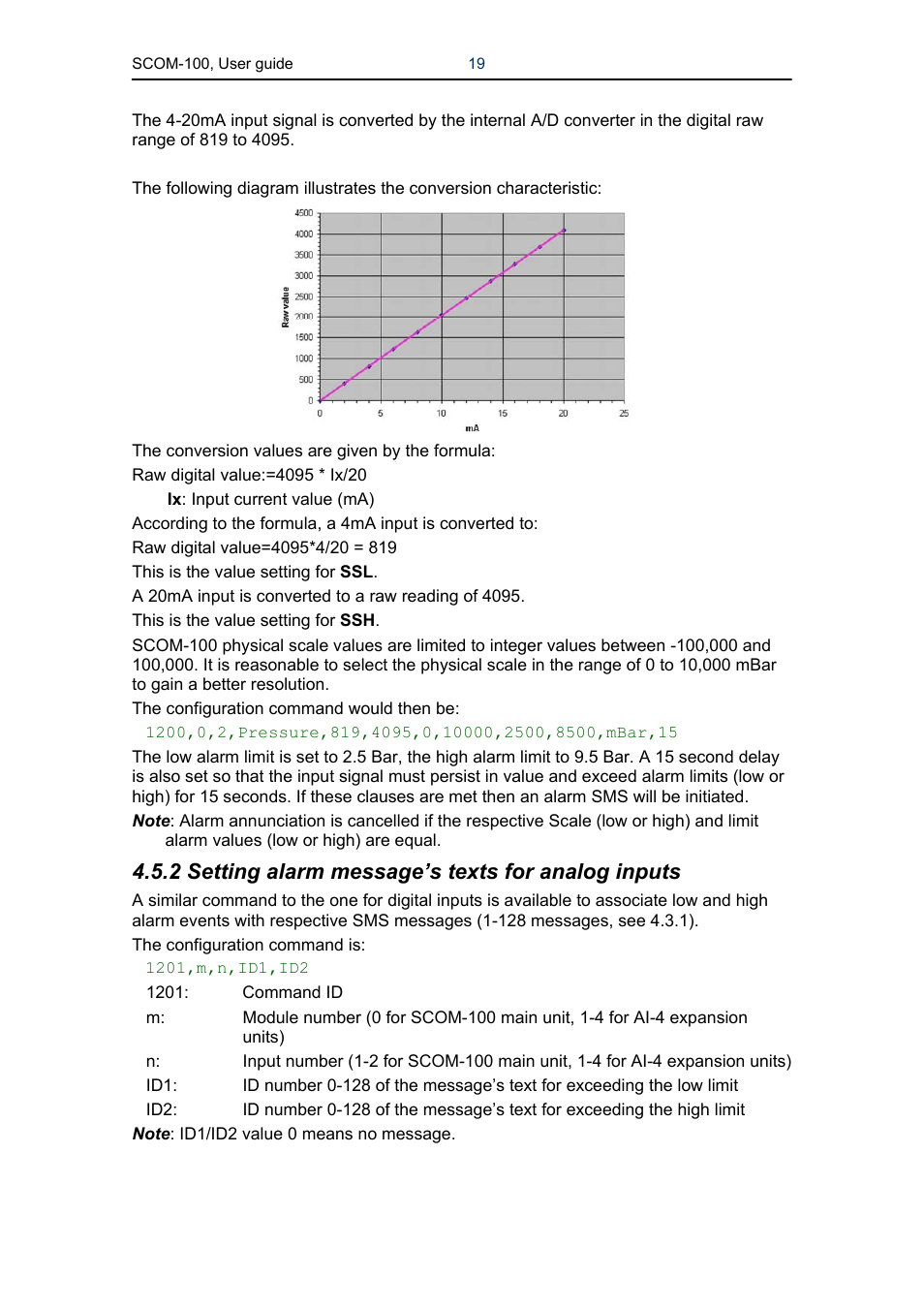 2 setting alarm message’s texts for analog inputs | Infinite Peripherals SCOM-100 User Manual | Page 19 / 40