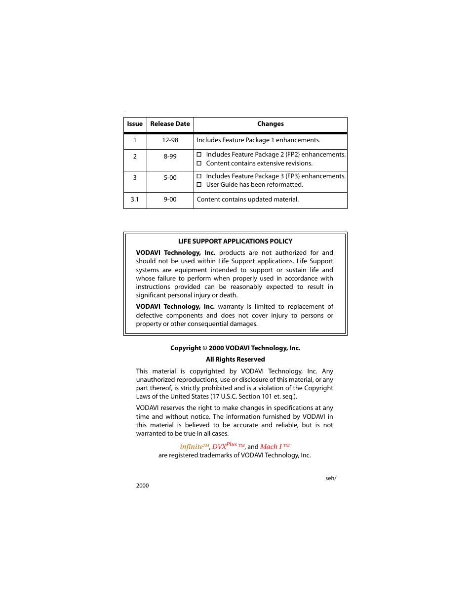 Revisions/copyright | Infinite Peripherals DVX Plus II/III/IV User Manual | Page 3 / 24