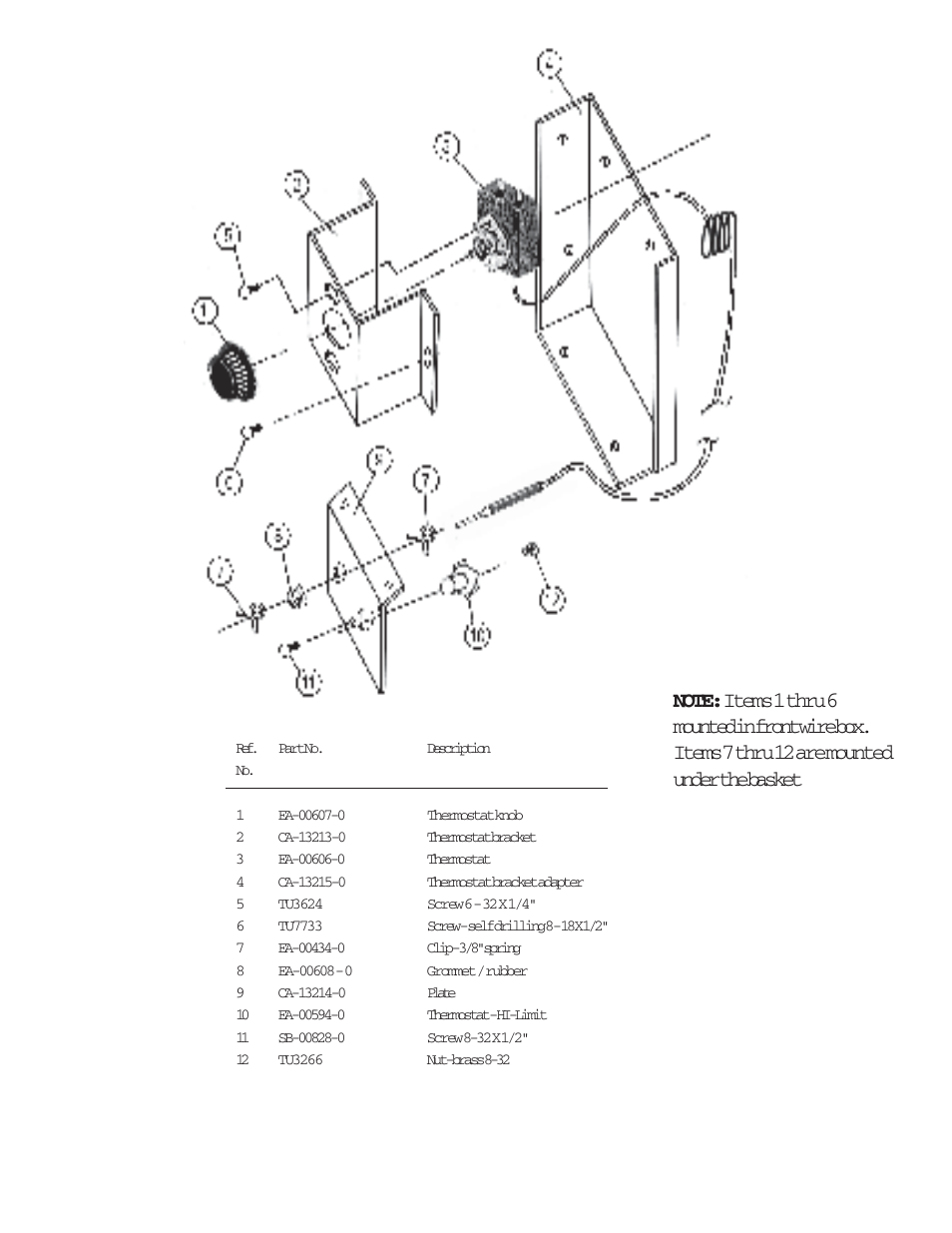 Thermostat assembly | IPSO DR50 User Manual | Page 32 / 43