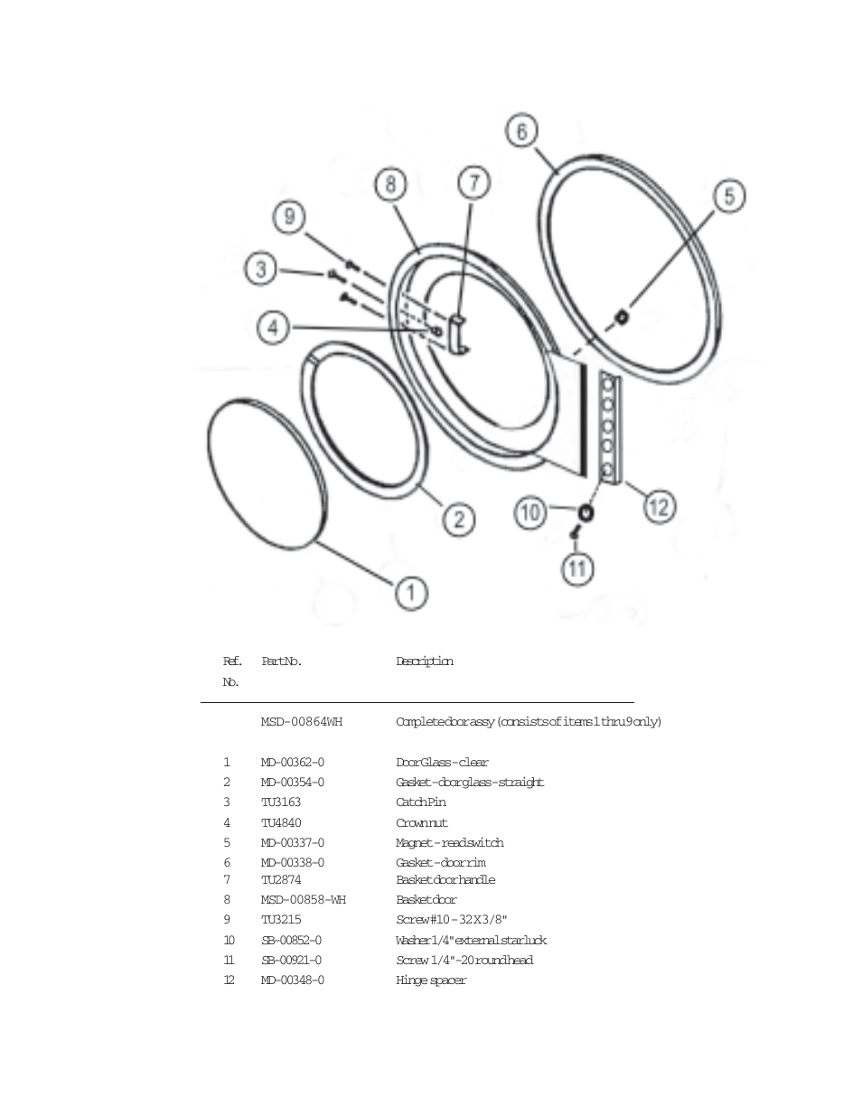 Door assembly | IPSO DR50 User Manual | Page 34 / 43
