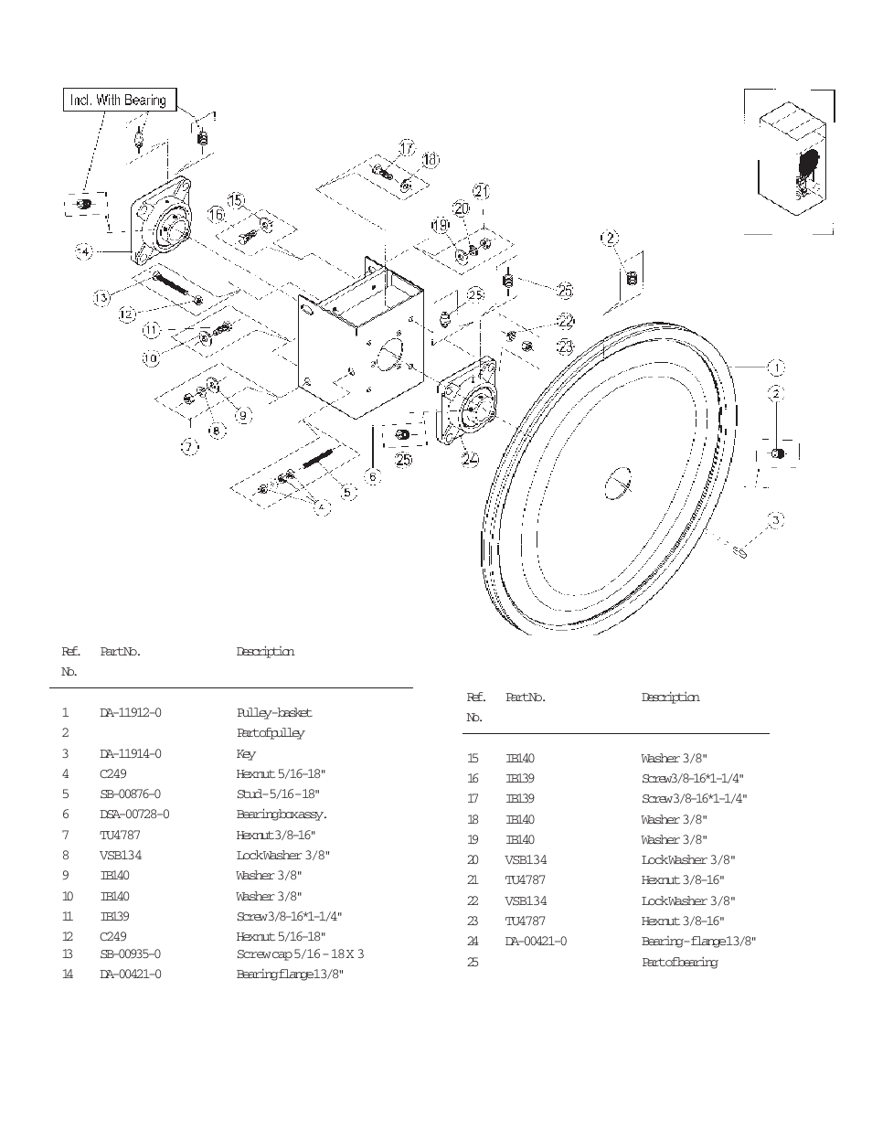 Basket bearings, support, and sheave | IPSO DR50 User Manual | Page 39 / 43