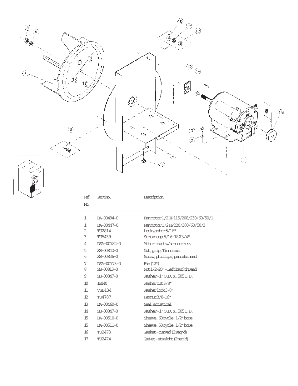 Motor & fan assembly- non-reversing | IPSO DR50 User Manual | Page 40 / 43