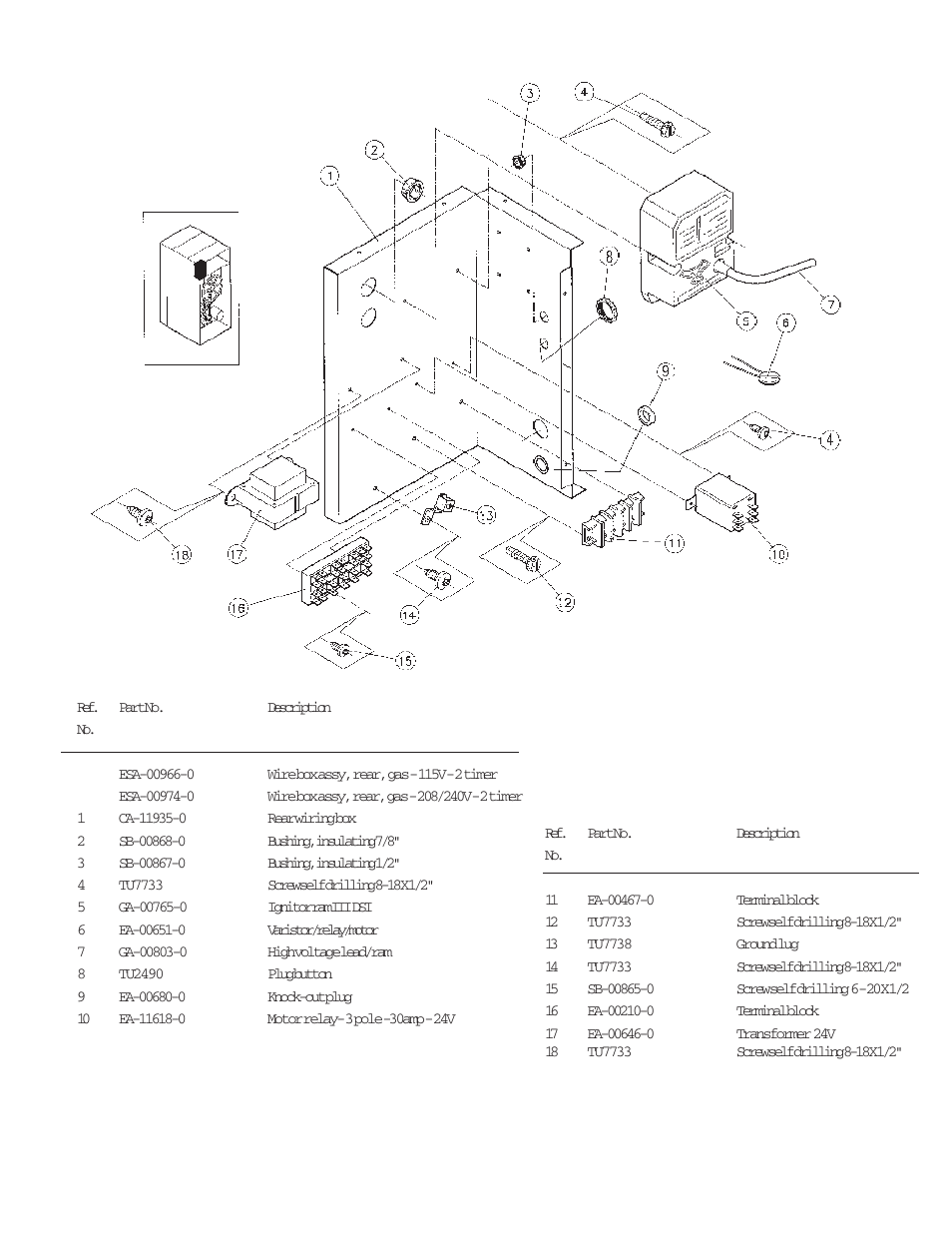 Rear control panel assembly | IPSO DR50 User Manual | Page 42 / 43