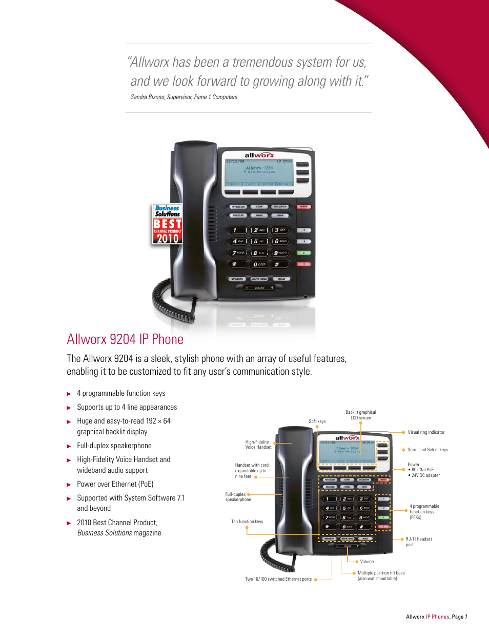 Allworx 9204 ip phone | InSciTek Microsystems 9112 User Manual | Page 7 / 8
