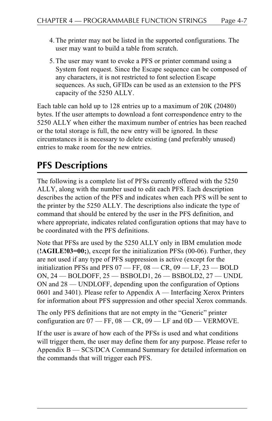 Pfs descriptions | I-Data 5250 ALLY User Manual | Page 101 / 240