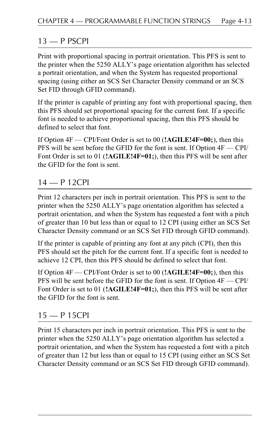 13  p pscpi, 14  p 12cpi, 15  p 15cpi | I-Data 5250 ALLY User Manual | Page 107 / 240