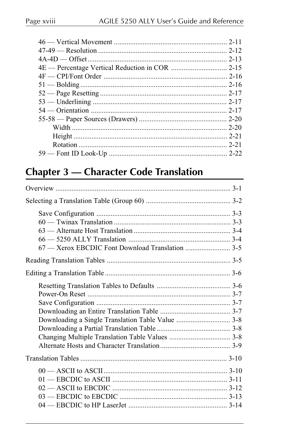 Chapter 3  character code translation | I-Data 5250 ALLY User Manual | Page 16 / 240