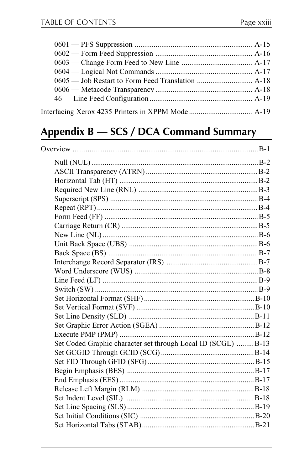 Appendix b  scs / dca command summary | I-Data 5250 ALLY User Manual | Page 21 / 240