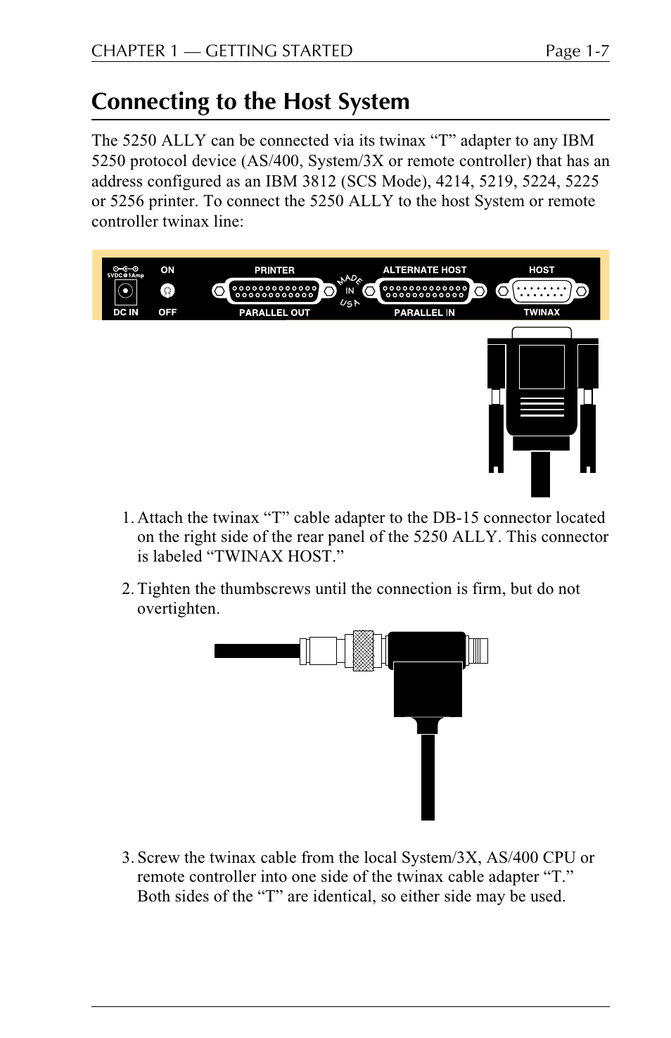 Connecting to the host system | I-Data 5250 ALLY User Manual | Page 29 / 240