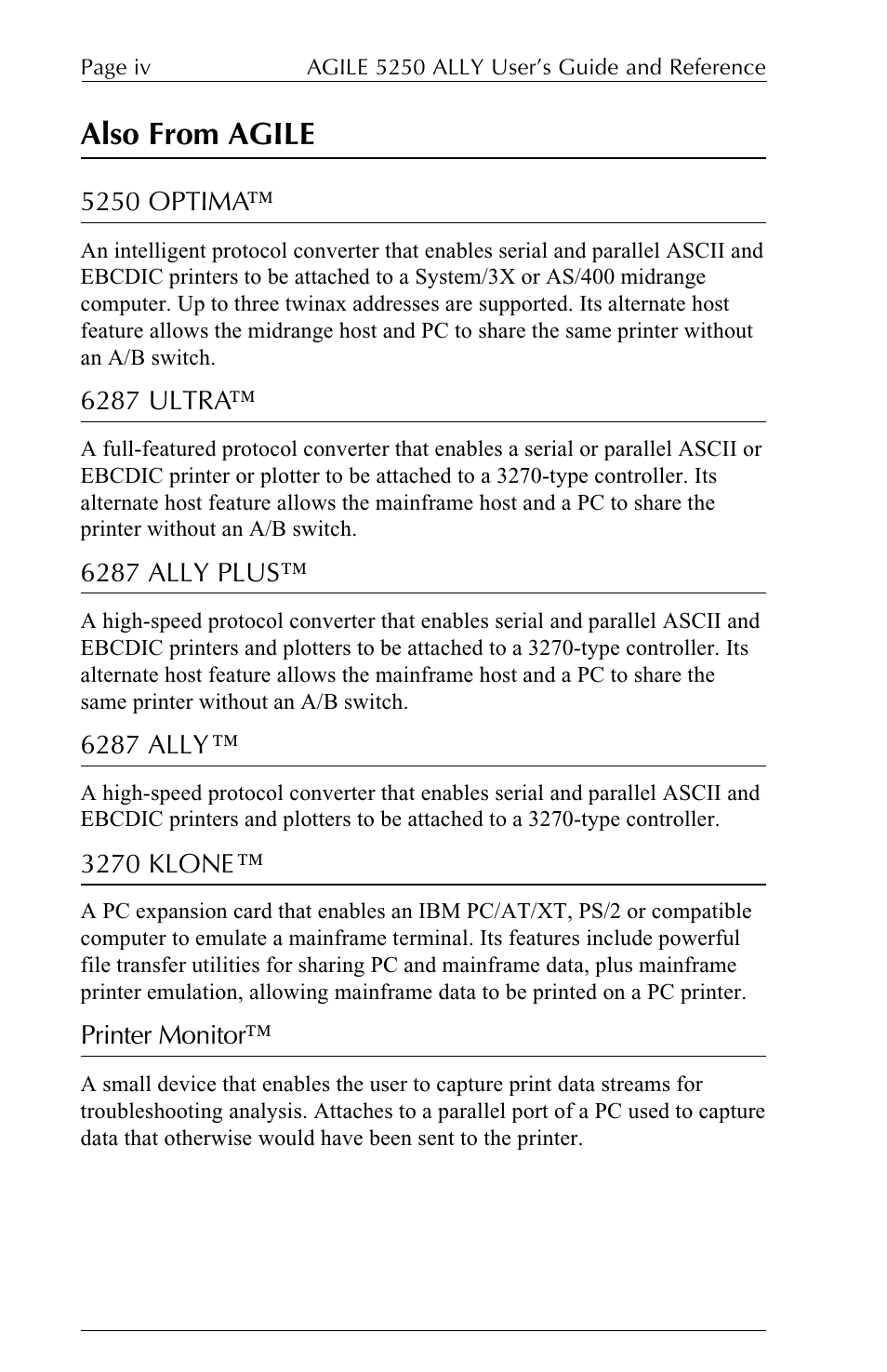Also from agile | I-Data 5250 ALLY User Manual | Page 4 / 240