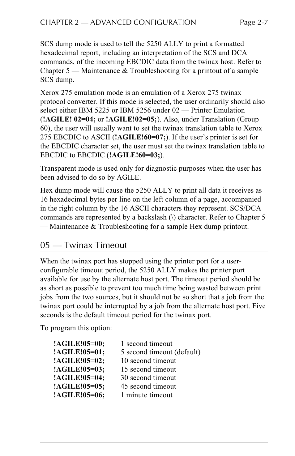 05  twinax timeout | I-Data 5250 ALLY User Manual | Page 53 / 240