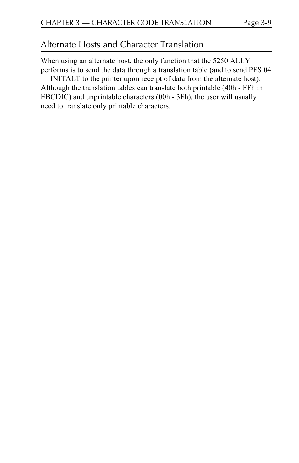 Alternate hosts and character translation | I-Data 5250 ALLY User Manual | Page 77 / 240