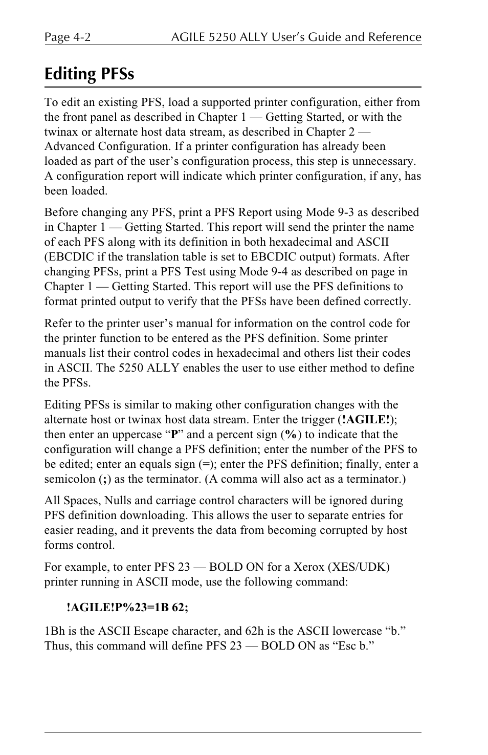Editing pfss | I-Data 5250 ALLY User Manual | Page 96 / 240