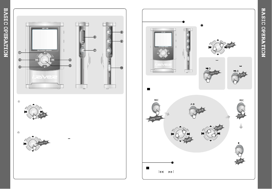 Basic operation | iRiver iHP-140 User Manual | Page 10 / 30