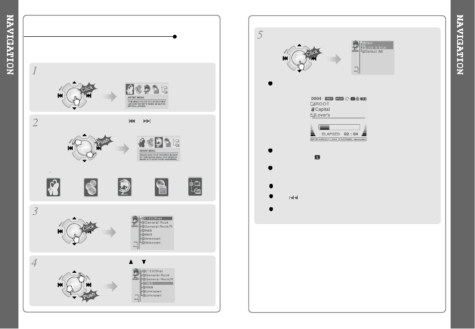 Navigation using music information | iRiver iHP-140 User Manual | Page 13 / 30