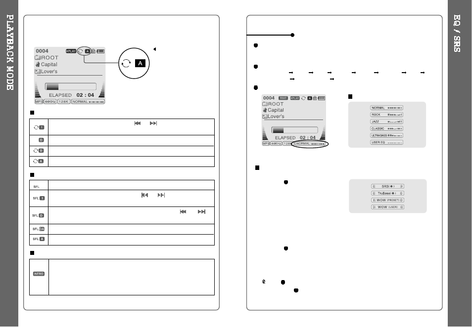 Eq / srs | iRiver iHP-140 User Manual | Page 20 / 30