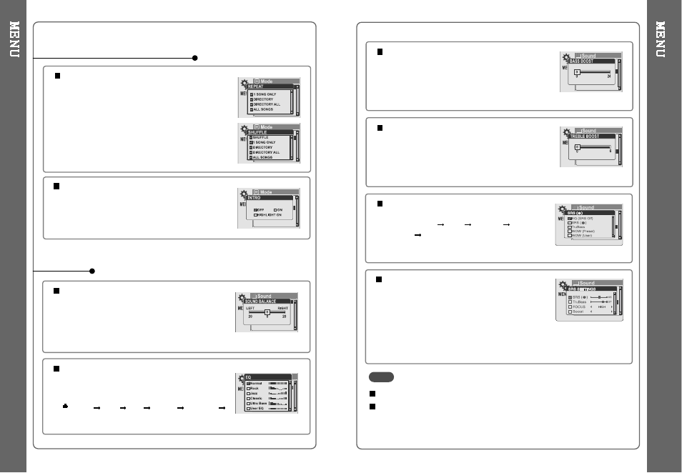 Mode (playback mode), Sound | iRiver iHP-140 User Manual | Page 24 / 30
