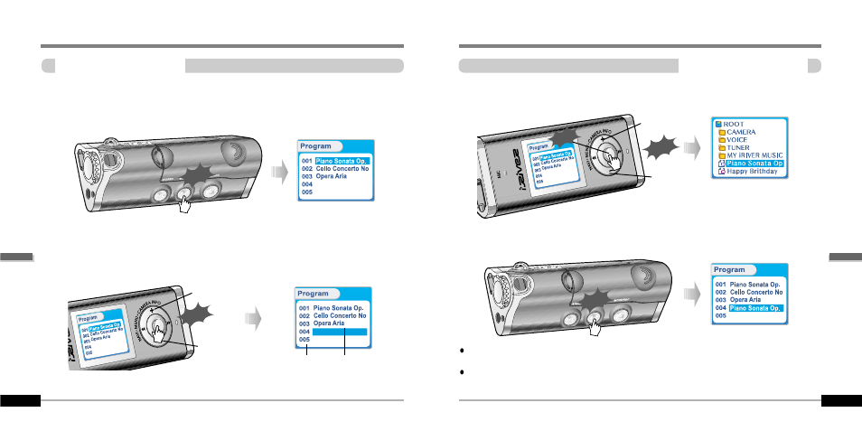 Playing in a favorite order(program) | iRiver IFP-1000 User Manual | Page 29 / 44