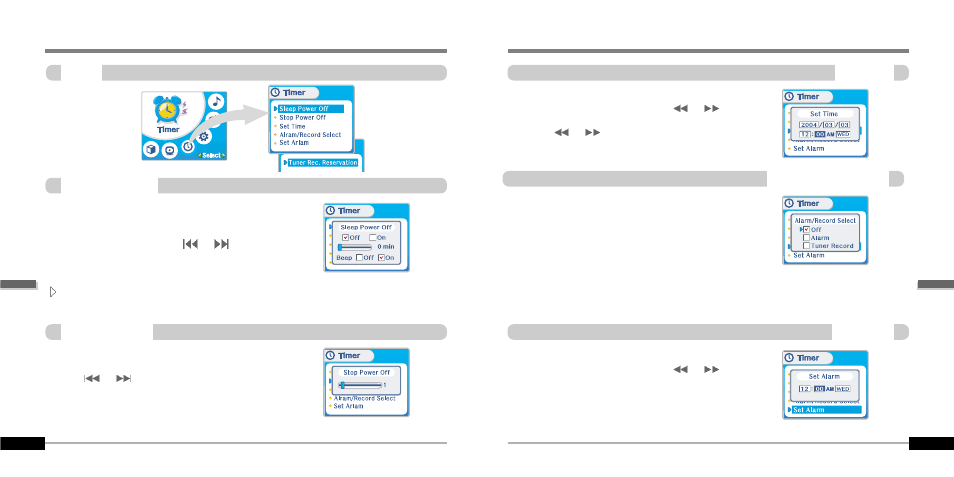 Menu-timer | iRiver IFP-1000 User Manual | Page 35 / 44