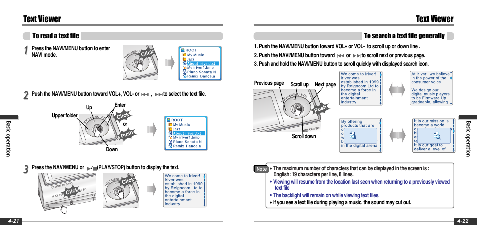 Text viewer | iRiver IFP-900 User Manual | Page 24 / 46