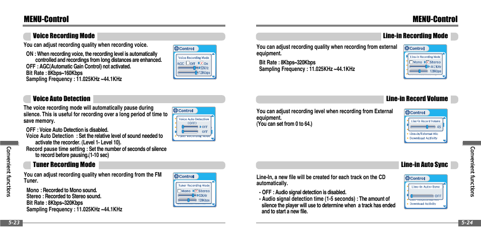 Menu-control | iRiver IFP-900 User Manual | Page 38 / 46