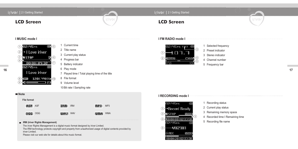 Lcd screen | iRiver N11 User Manual | Page 10 / 40