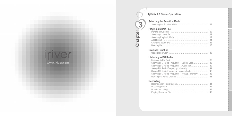 Chapter | iRiver N11 User Manual | Page 15 / 40