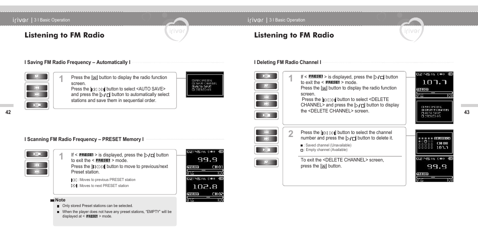 Listening to fm radio | iRiver N11 User Manual | Page 23 / 40