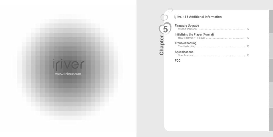 Chapter | iRiver N11 User Manual | Page 37 / 40