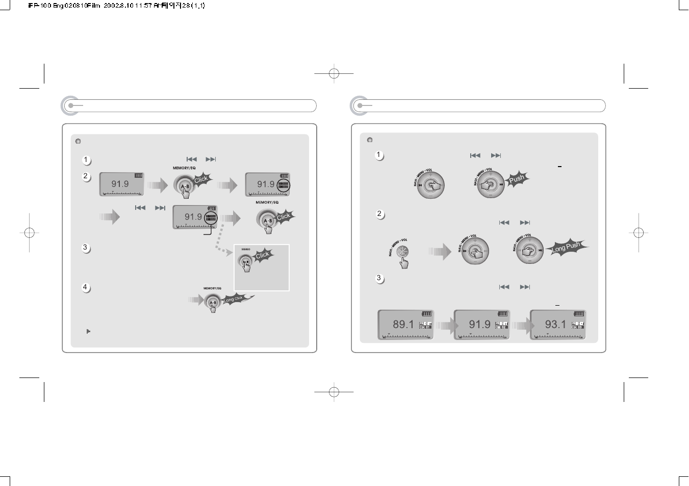 Operating the fm tuner | iRiver iFP-120 User Manual | Page 15 / 28