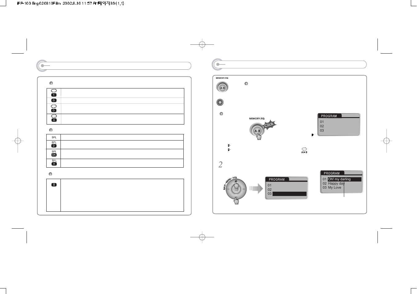Mode, Program mode | iRiver iFP-120 User Manual | Page 19 / 28