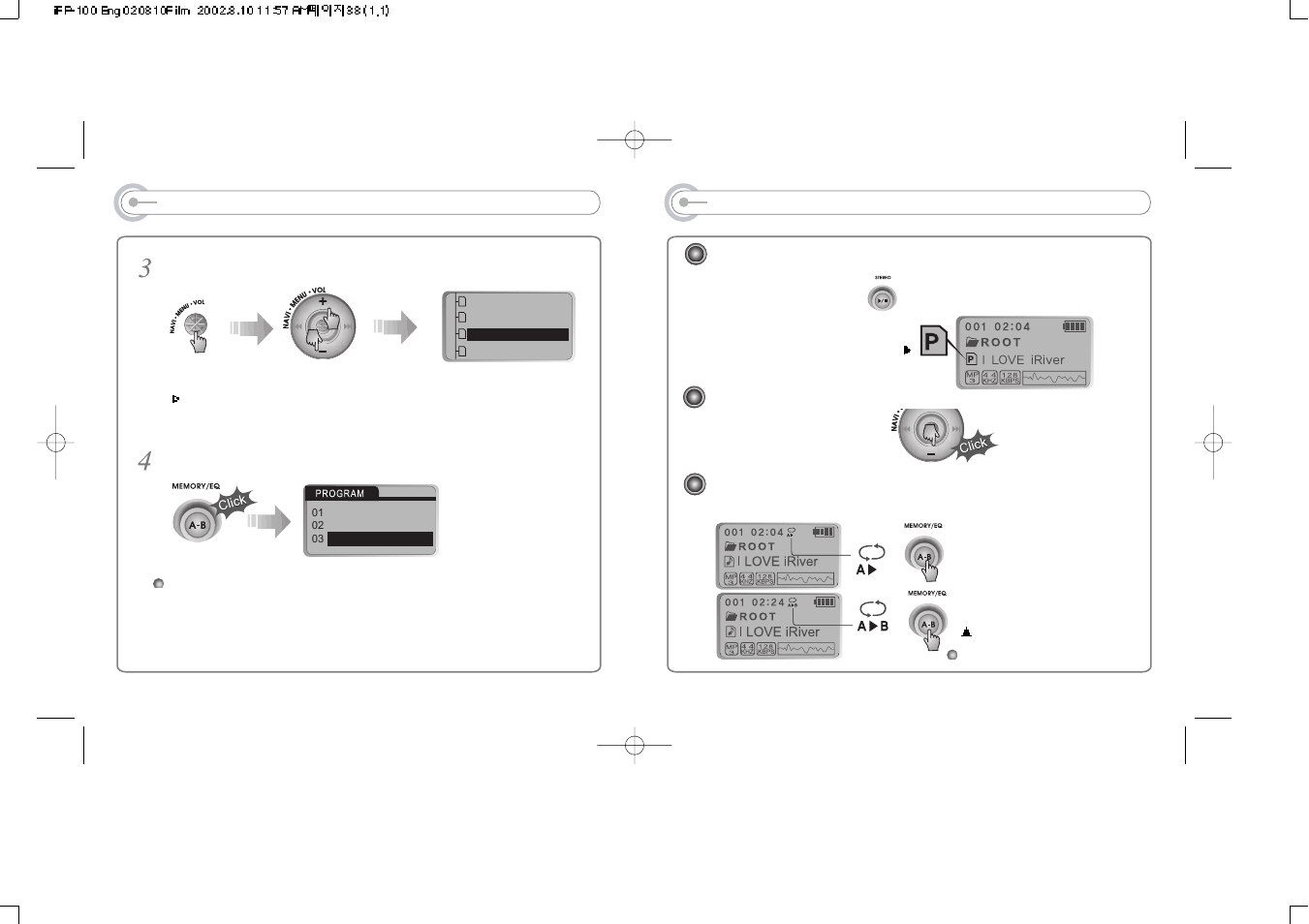 Program mode | iRiver iFP-120 User Manual | Page 20 / 28