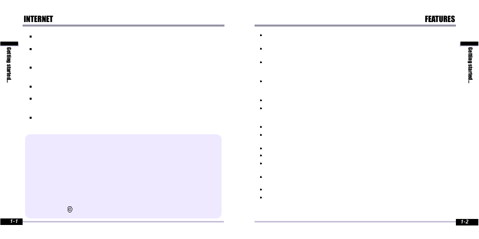 Internet, Features | iRiver IFP-800 User Manual | Page 4 / 39