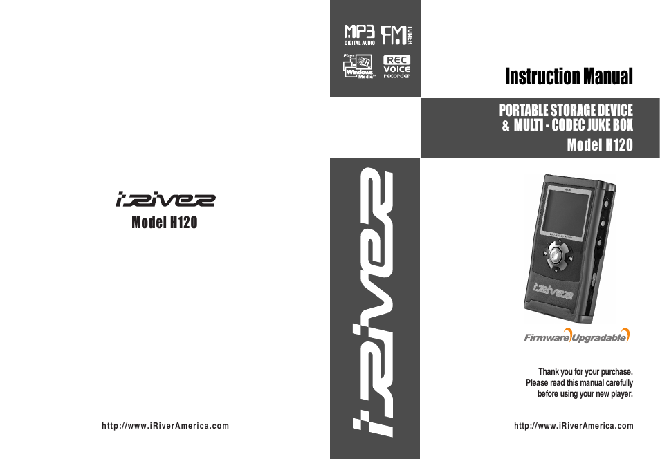 iRiver H120 User Manual | 30 pages