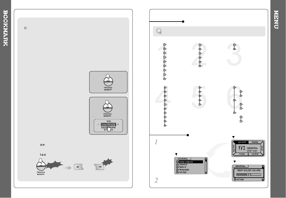 Configuration menu operation, Bookmark | iRiver Slim X iMP IMP-350 User Manual | Page 12 / 30