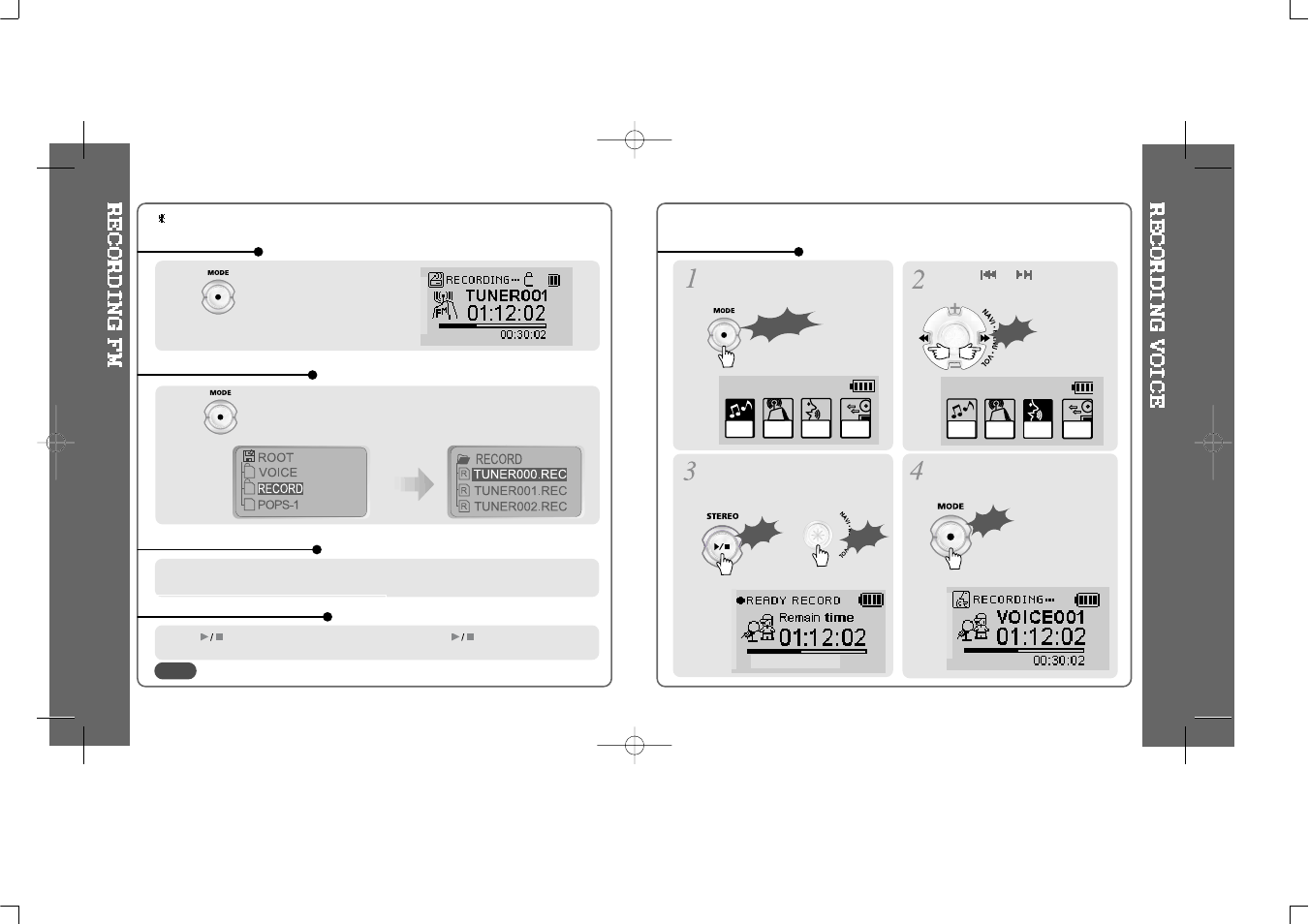 Recording voice | iRiver 1 IFP-300 User Manual | Page 21 / 36