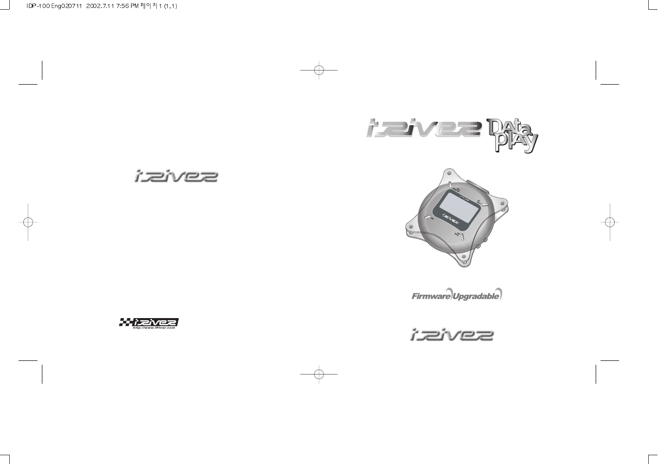 iRiver IDP-100 User Manual | 20 pages