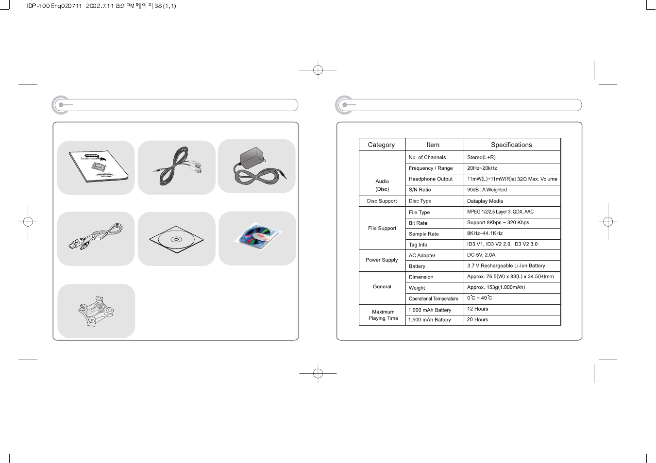 iRiver IDP-100 User Manual | Page 20 / 20