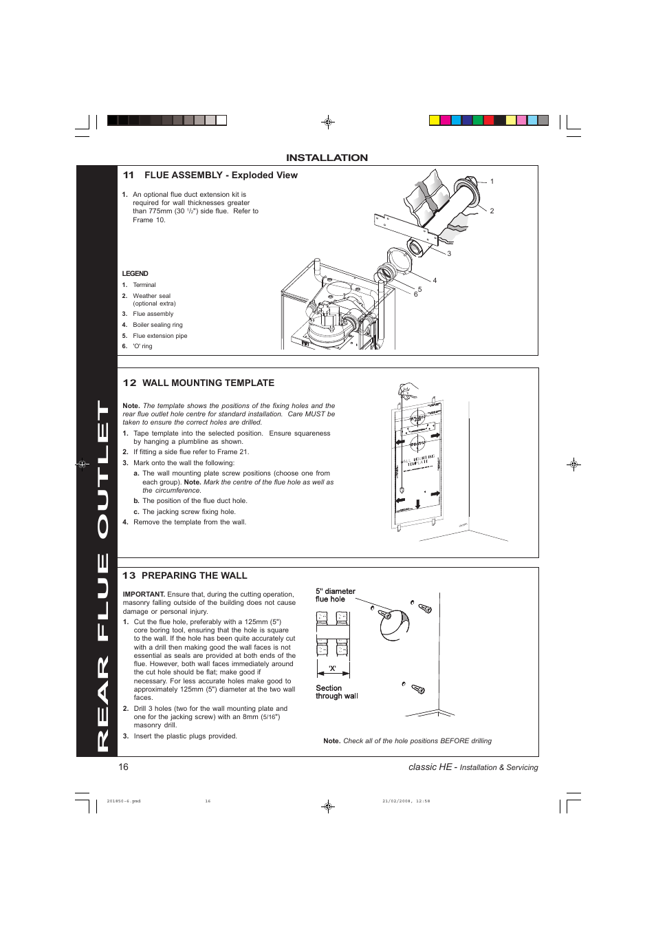 Rear flue outlet | IDEAL INDUSTRIES CLASSIC HE18 User Manual | Page 16 / 52