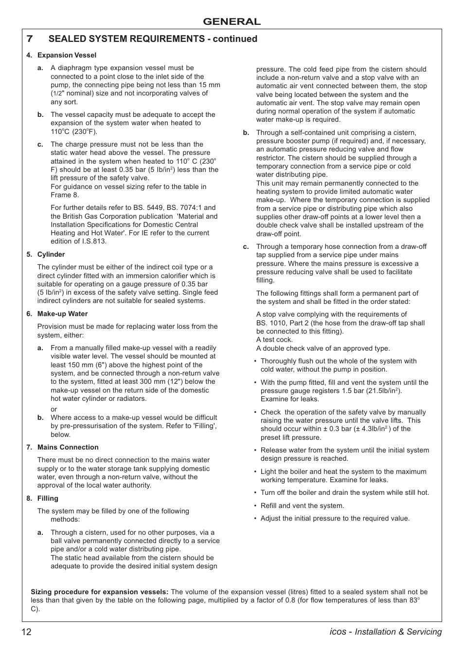 12 icos, General 7 sealed system requirements - continued | IDEAL INDUSTRIES ICOS HE18 User Manual | Page 12 / 60
